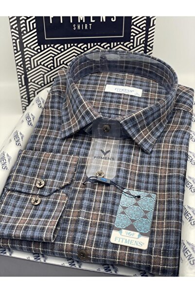 Fitmens Classic Long Sleeve Winter Plaid Lumberjack Collar Six Button Cotton Gift Boxed Men's Shirt Fs-001987