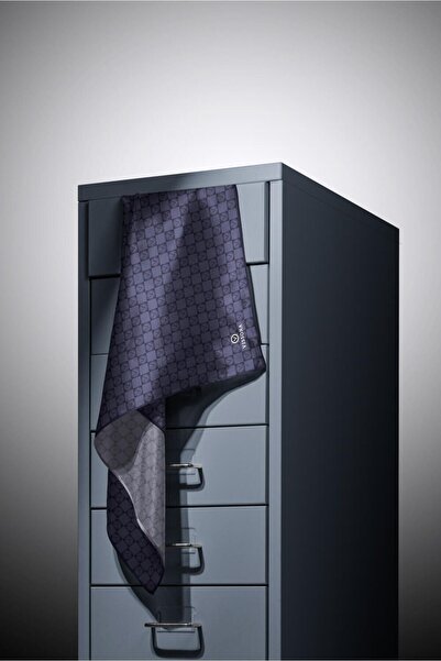 Vissona 57% ΜΕΤΑΞΩΤΟ 43% ΒΙΣΚΟΣ Twill Silk Monogram Μοτίβο Καπνιστό Χρώμα 90x90 Φουλάρι Σχήμα Φύτευσης: Ράψιμο στο χέρι