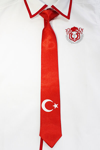 GallanD Tie Turkey Flag 9-10 Years Old 10-Pack Patterned Satin Tied Unisex Special Day Satin Children's Tie