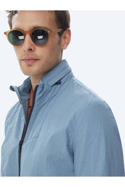 Kip Manta casual țesută cu glugă ascunsă, albastră