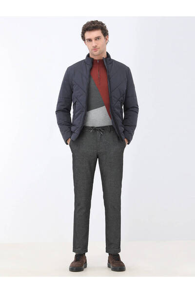 Kip Ανθρακί Κανονική Αθλητική Κορυφή Χαλαρού Υφάσματος Παλτό