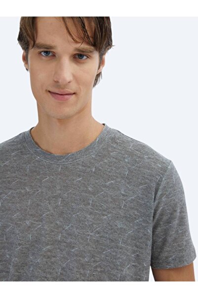 Kip Темно-синя футболка з бавовняною сумішшю та велосипедним коміром