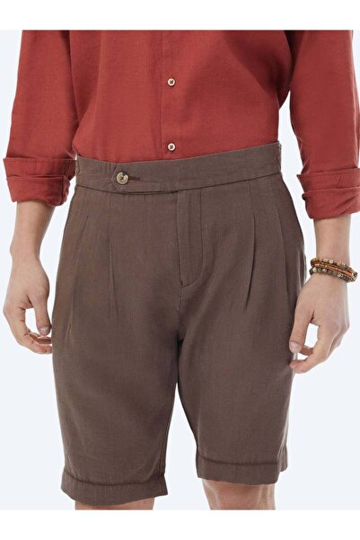 Kip Кафяви плетени бермуди с кройка морков