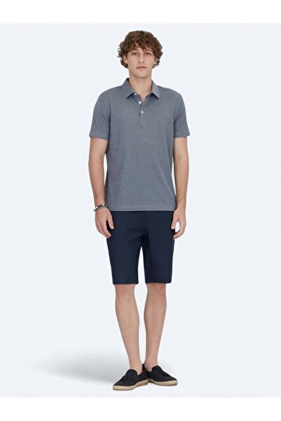 Kip Μπλουζάκι με γιακά πόλο Navy Blue με βαμβακερό μείγμα