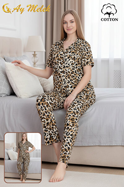 AYMELEK Set de pijamale pentru femei 100% bumbac Set cămașă și pijama