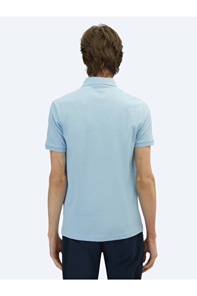 Kip Синя футболка з плоским коміром, 100% бавовна