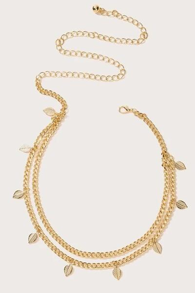 New Obsessions Polite Chain Belt with Leaf Figure