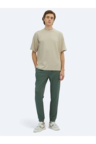 Kip Beige Plain Crew Neck T-Shirt