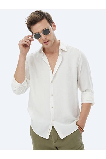 Kip Екрю Прямий Regular Fit Тканий Повсякденний Сорочка