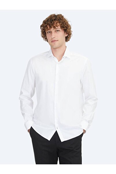 Kip Cămașă clasică 100% bumbac, albă, cu croiala normală