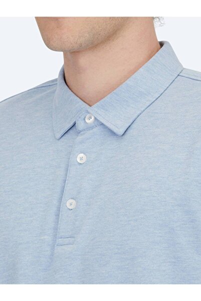 Kip Μπλουζάκι με γιακά Polo γαλάζιο βαμβακερό μείγμα