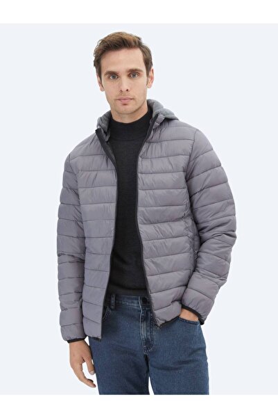 Kip Gri Regular Fit Casual Dokuma Mont