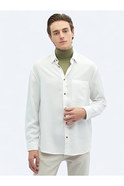 Kip Біла сорочка з філітою, оверсайз, ткана, повсякденна