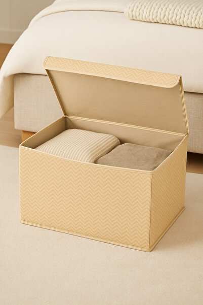 Serstil Medium Size Box with Lid – Clothes Blanket Storage Box Organizer 50X40X30 cm