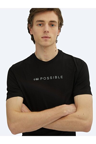 Kip Чорна футболка з велосипедним коміром, 100% бавовна