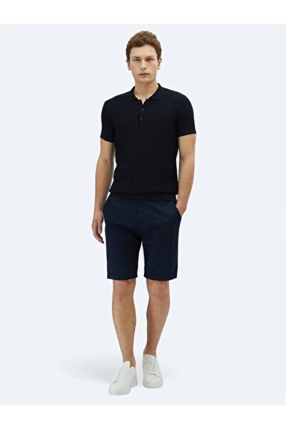 Kip Синій трикотаж з візерунком та поло-комірцем