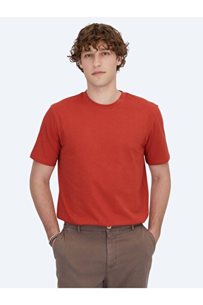 Kip Σκούρο πορτοκαλί Crew Neck 100% βαμβακερό μπλουζάκι