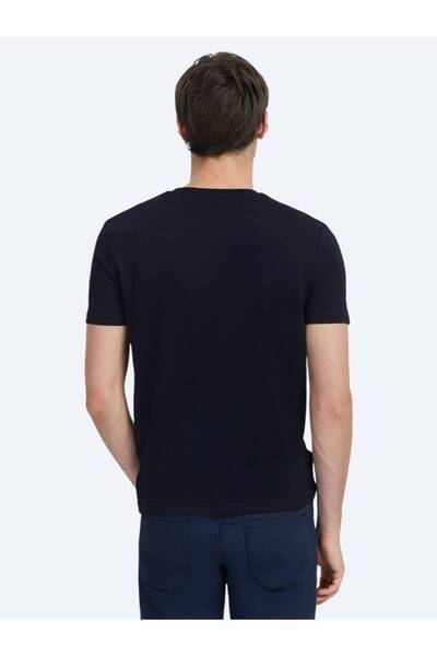 Kip Μπλουζάκι Navy Blue Plain Crew Neck 100% βαμβακερό