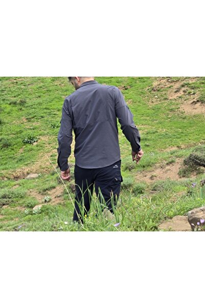 SNOWMOUNT Outdoor Likralı Su Kir Itici Terletmez Trekking Taktikal Antrasit Renk 4 Mevsim Gömlek