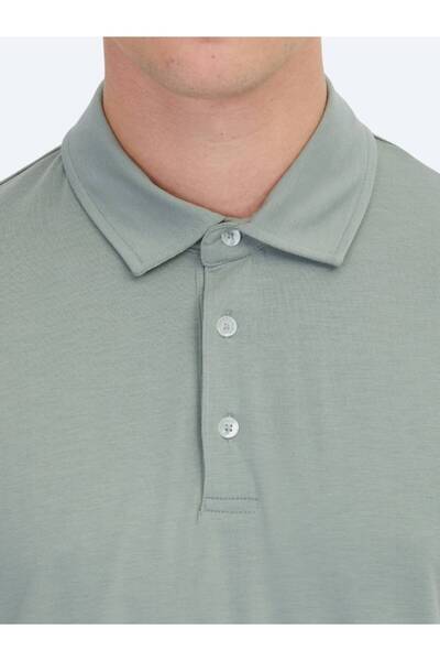 Kip Khaki Plain Eco-Friendly Polo Neck T-Shirt