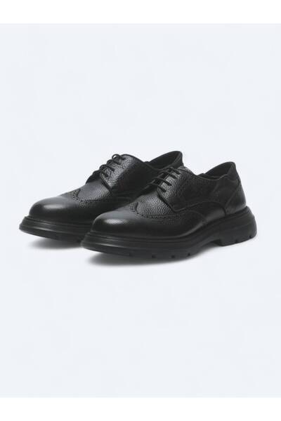 Kip Siyah Deri Smart Casual Ayakkabı