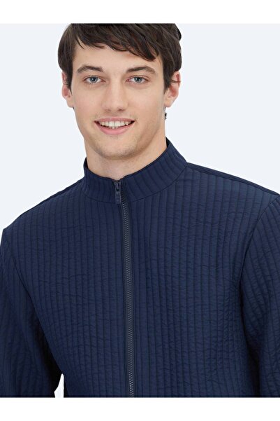 Kip Lacivert Regular Fit Casual Dokuma Mont