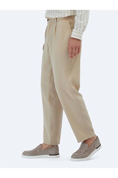 Kip Deve Tüyü Dokuma Loose Fit Casual Pantolon