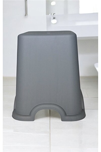 LeesHome Plastik Kaymaz Banyo ve Hasta Yıkama Taburesi Gri