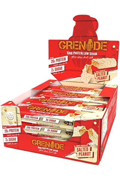 Grenade جرانيد بروتين بار زبدة فول سوداني و شوكولاتة بيضاء 60gx12 Protein White chocloate Peanut Bar