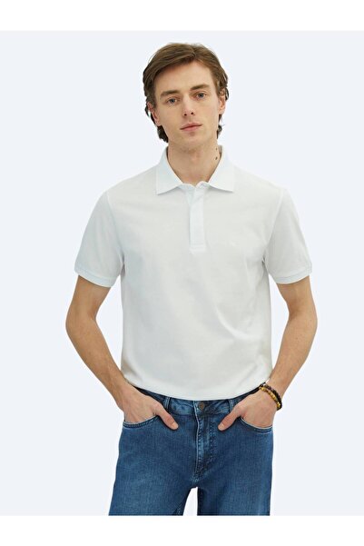 Kip Біла футболка з плоским коміром, 100% бавовна