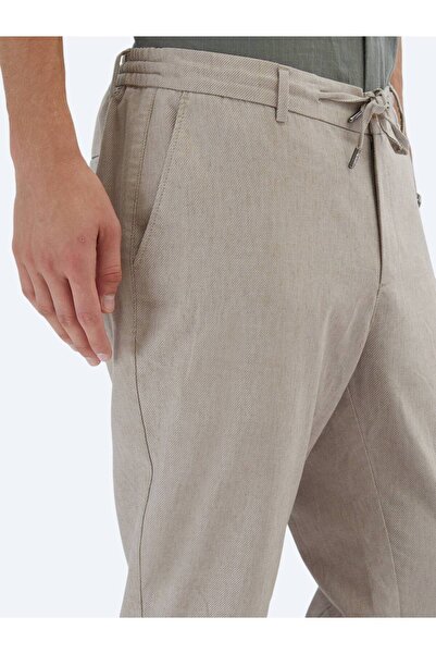 Kip Haki Düz Dokuma Jogging Fit Casual Pamuk Karışımlı Pantolon