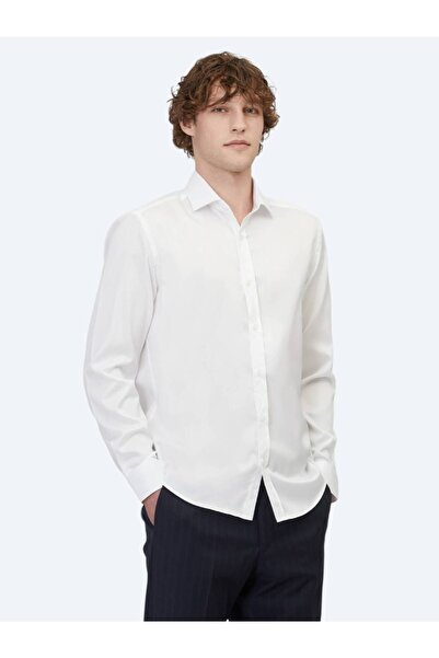 Kip Λευκό Πουκάμισο Κλασικό 100% Βαμβάκι με κανονική εφαρμογή