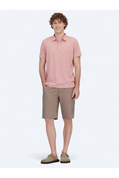 Kip Κόκκινο μπλουζάκι με γιακά Polo από βαμβακερό μείγμα