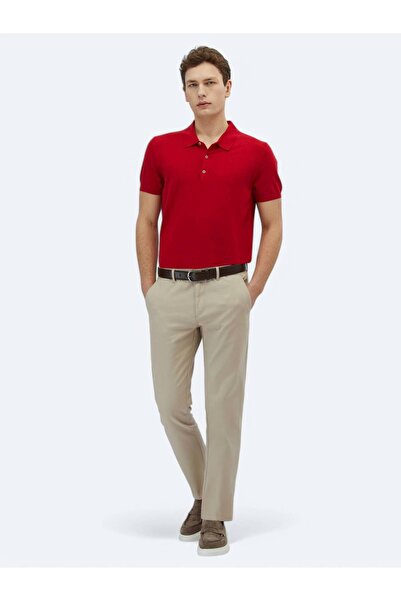 Kip Red Polo Neck Plain Knit Knitwear