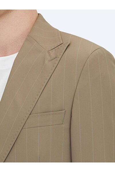 Kip Mink Striped Modern Fit Suit