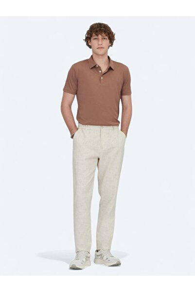 Kip Μπλουζάκι με γιακά Polo καφέ από βαμβακερό μείγμα