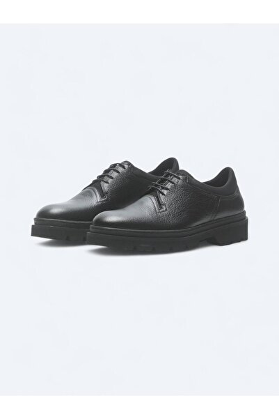 Kip Siyah Deri Smart Casual Ayakkabı