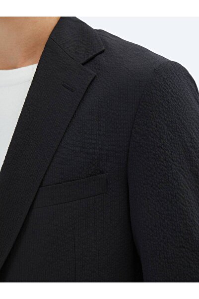 Kip Siyah Desenli Modern Fit Takım Elbise