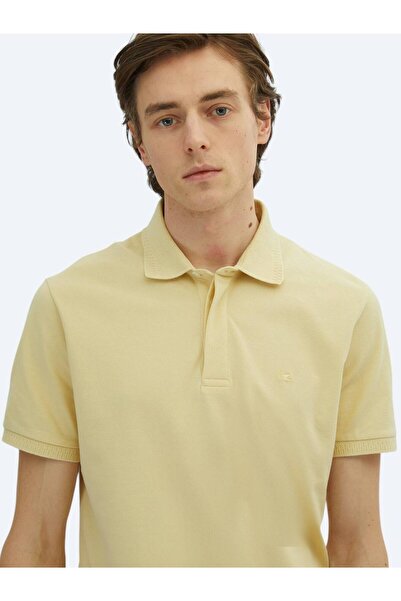 Kip Yellow Plain Polo Neck 100% Cotton T-Shirt