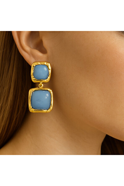 Glithe أقراط من الفولاذ المرصع بالأحجار الملونة