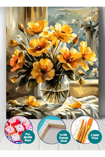 Denic Hobi Sayılarla Boyama Seti 40x50 Cm (Çıtalı) Fırça Boya Dahil Numaralı ...