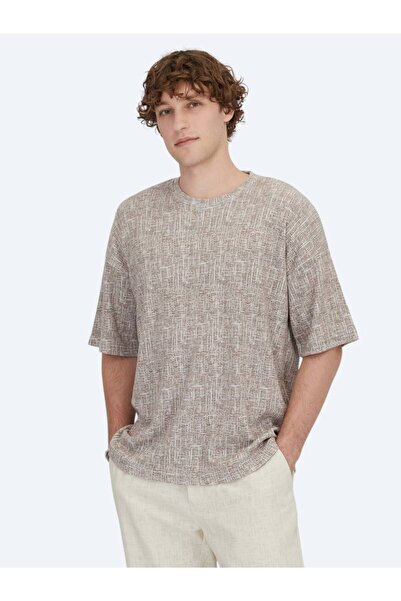 Kip Μπλουζάκι με στάμπα Anthracite Crew Neck Cotton Blend