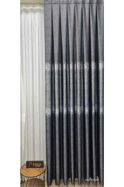 ISSA TEKSTIL Issa Fon Perde Pano Antrasit Gri ((tek Kanat))(sık Pile) En (100...