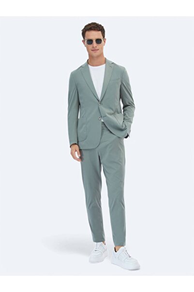 Kip Nile Green Plain Modern Fit Suit