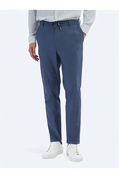 Kip Сині плоскоткані джоггінг-штани з бавовняною сумішшю