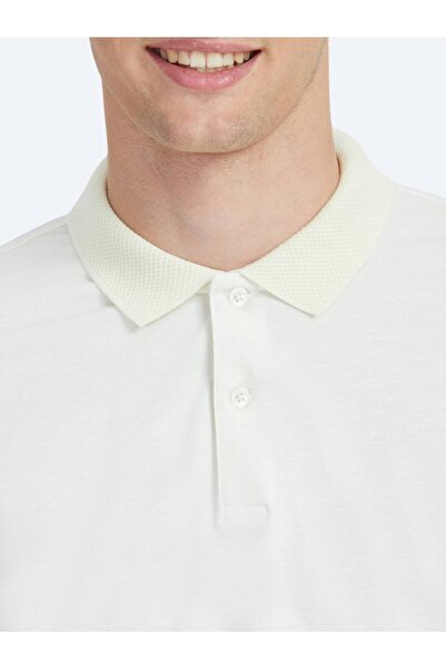 Kip Ekru Polo Yaka %100 Pamuk T-Shirt