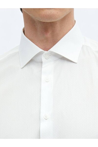 Kip Λευκό Πουκάμισο Κλασικό 100% Βαμβάκι με κανονική εφαρμογή