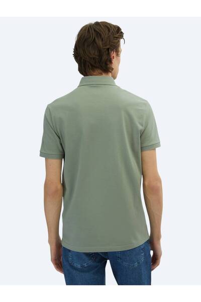 Kip Khaki Plain Polo Neck 100% Cotton T-Shirt
