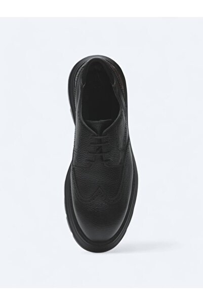 Kip Siyah Deri Smart Casual Ayakkabı