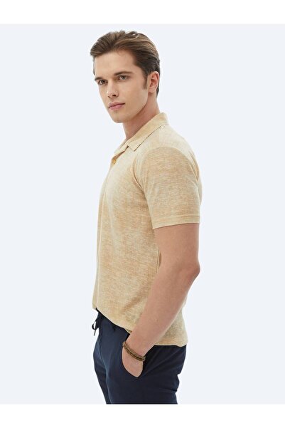 Kip Μπλουζάκι με κουβανέζικο γιακά με εμπριμέ βαμβακερό μείγμα